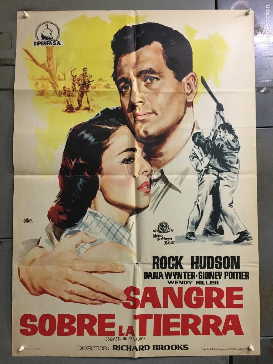 Cin&eacute;ma: AFS32 SANGRE SOBRE LA TIERRA ROCK HUDSON DANA WYNTER JANO POSTER ORIGINAL 70X100 ESTRENO