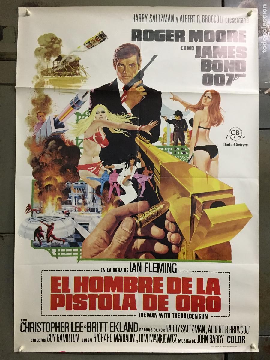 Kino: AFS33 EL HOMBRE DE LA PISTOLA DE ORO JAMES BOND 007 ROGER MOORE POSTER ORIGINAL 70X100 ESTRENO