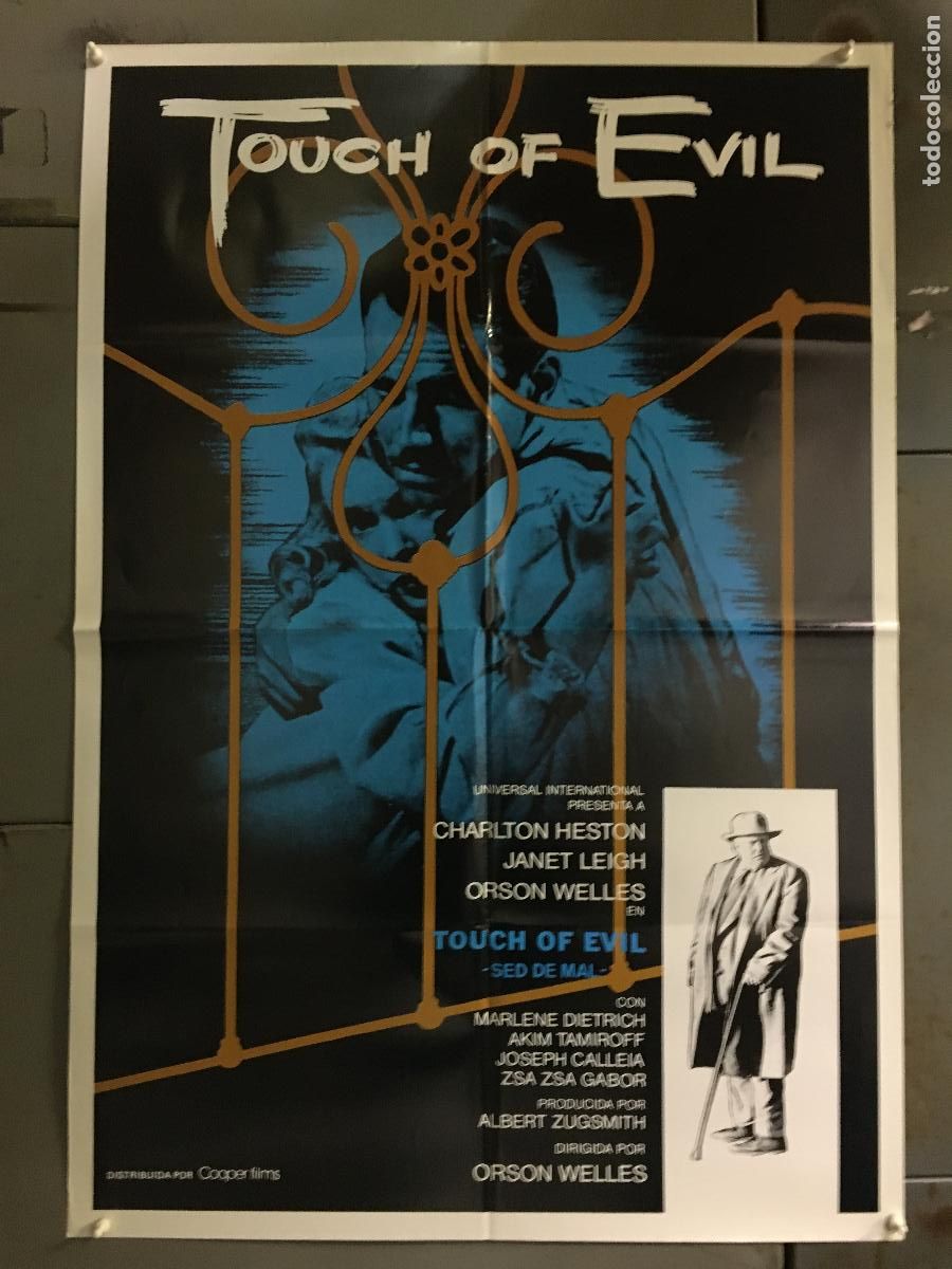 Cin&eacute;ma: AFS34 SED DE MAL ORSON WELLES CHARLTON HESTON JANET LEIGH POSTER ORIGINAL 70X100 ESPA&Ntilde;OL R-90 H1