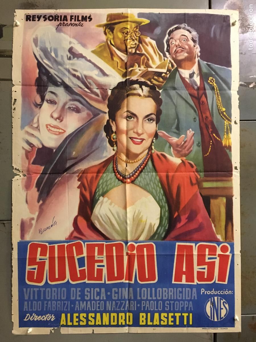 Cin&eacute;ma: AFS39 SUCEDIO ASI GINA LOLLOBRIGIDA VITTORIO DE SICA FABRIZI RAMON POSTER ORIGINAL 70X100 ESTRENO