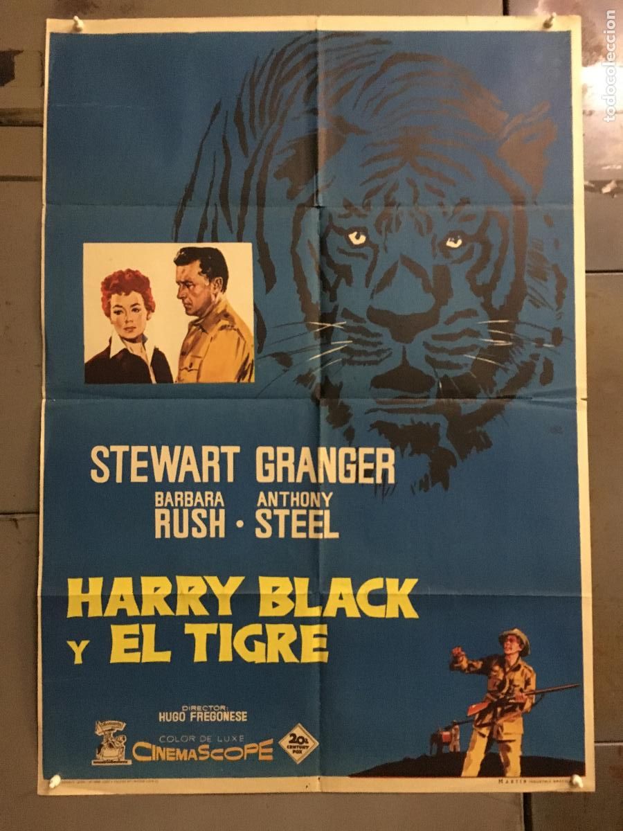 Cin&eacute;ma: AFS44 HARRY BLACK Y EL TIGRE STEWART GRANGER JANO POSTER ORIGINAL 70X100 ESTRENO