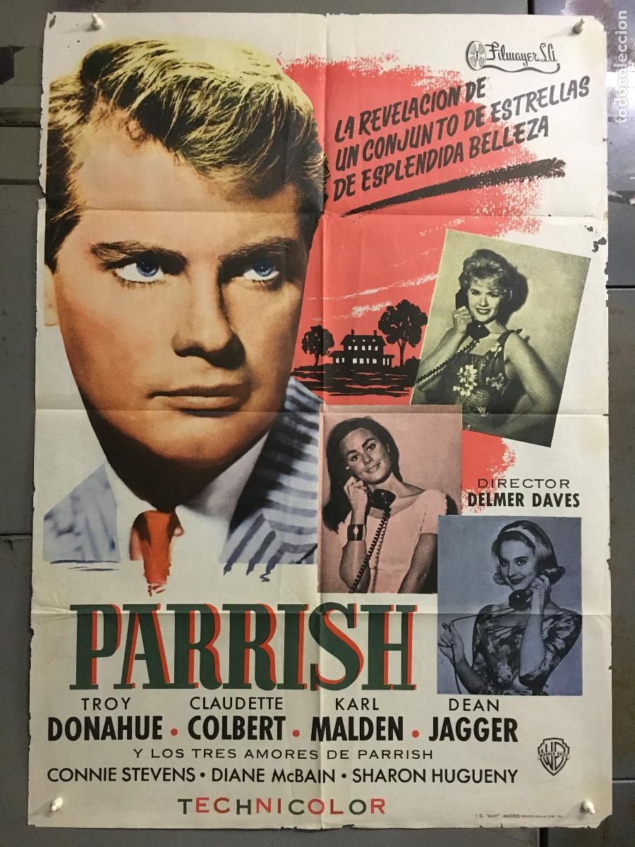 Kino: AFS54 PARRISH TROY DONAHUE CLAUDETTE COLBERT POSTER ORIGINAL 70X100 ESTRENO