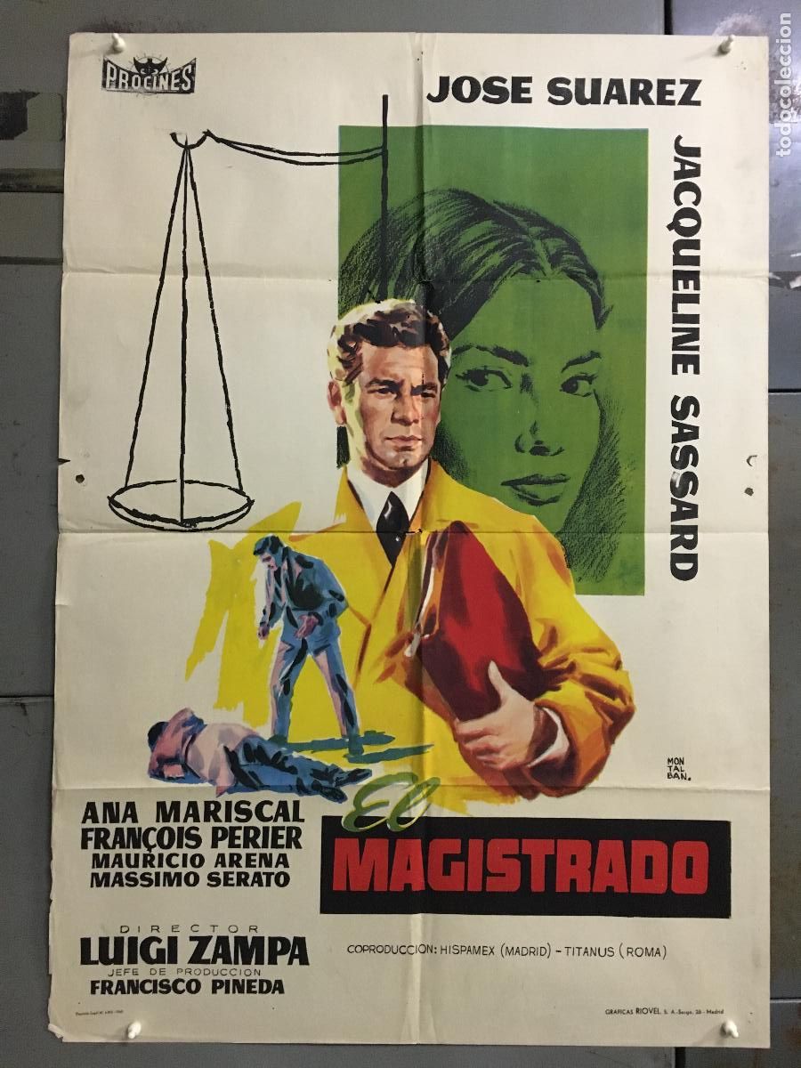 Cinema: AFS59 EL MAGISTRADO JOSE SUAREZ JACQUELINE SASSARD CLAUDIA CARDINALE POSTER ORIGINAL 70X100 ESTRENO