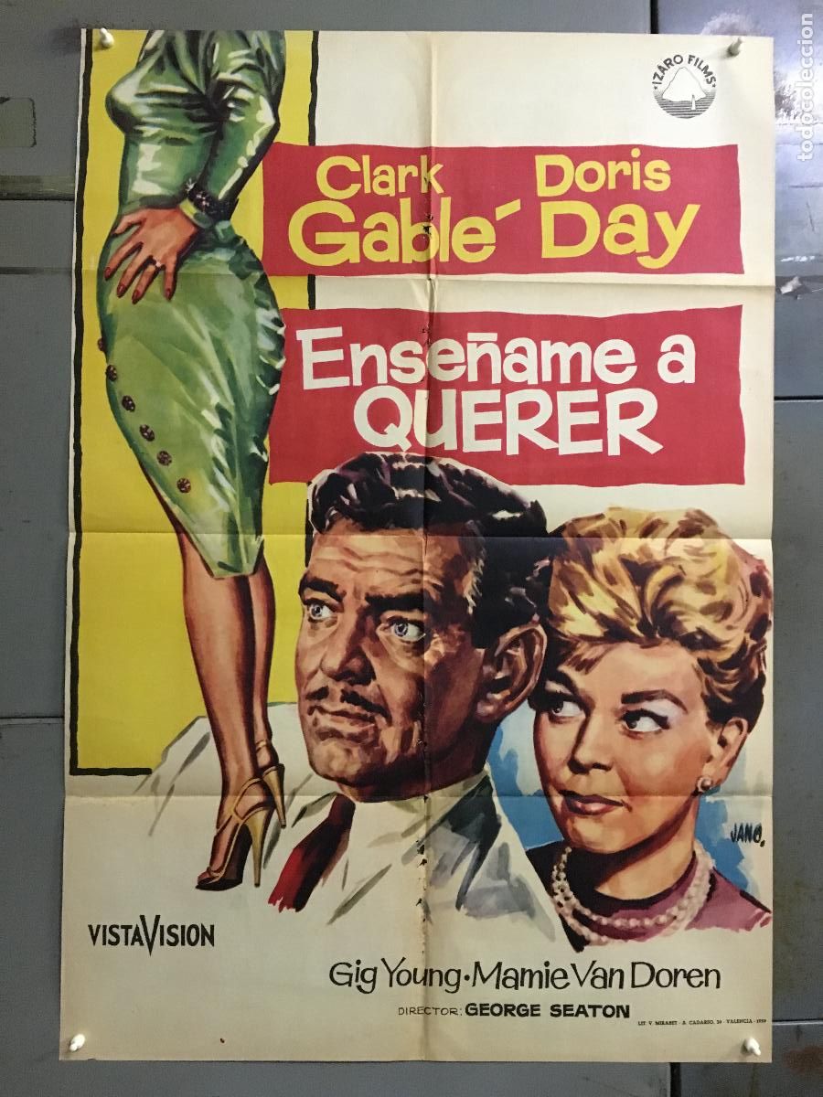 Cinema: AFS63 ENSE&Ntilde;AME A QUERER DORIS DAY CLARK GABLE JANO POSTER ORIGINAL 70X100 ESTRENO