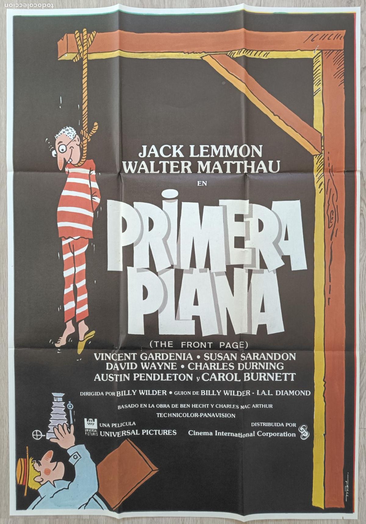 Cine: CARTEL CINE PRIMERA PLANA JACK LEMMON WALTER MATTHAU 1975 C2219