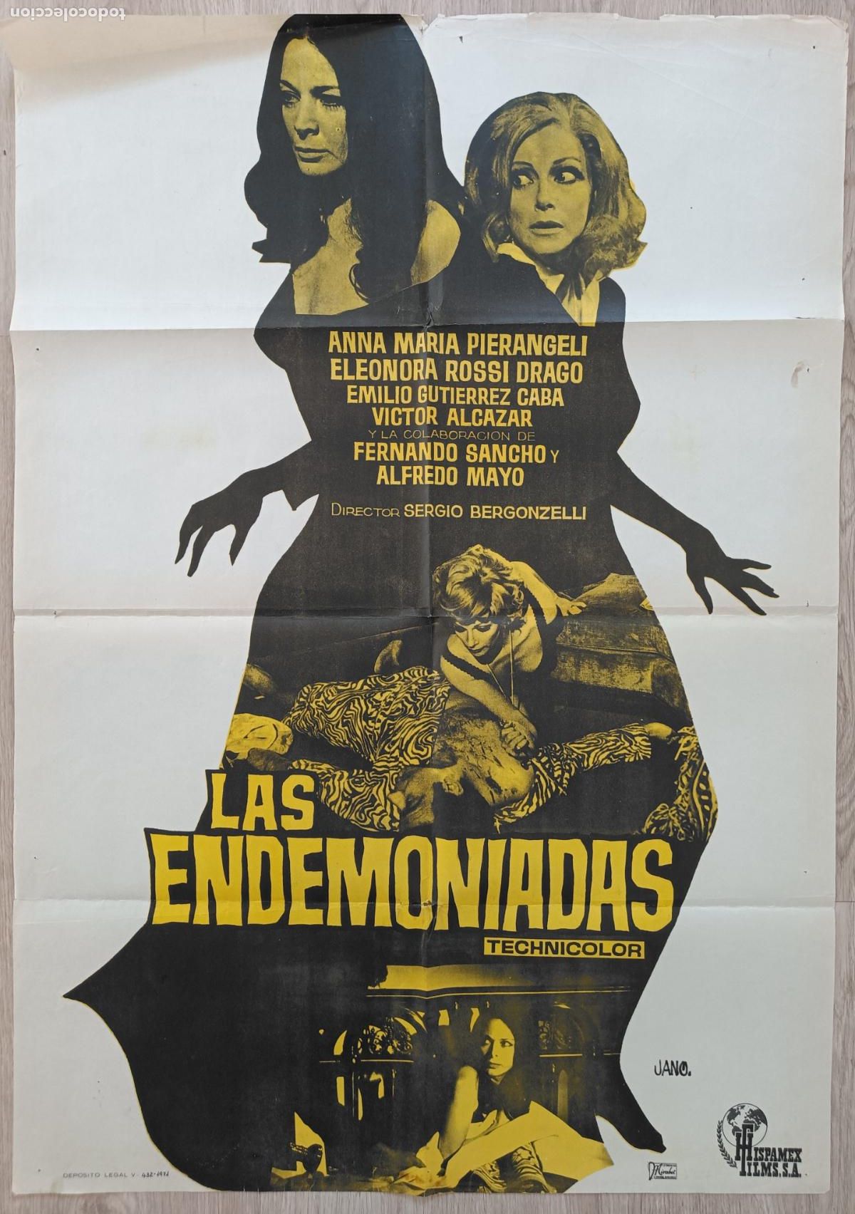 Cine: CARTEL CINE LAS ENDEMONIADAS ANNA MARIA PIERANGELI EMILIO GUTIERREZ CABA JANO 1971 C2051