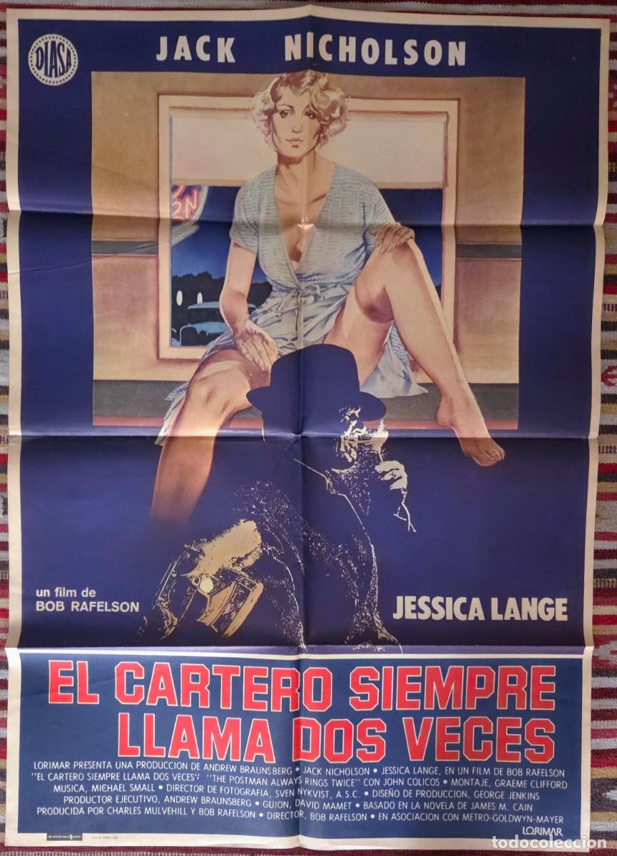 Cine: El cartero siempre llama dos veces (1981) &ndash; Cartel original espa&ntilde;ol &ndash; Nicholson & Lange