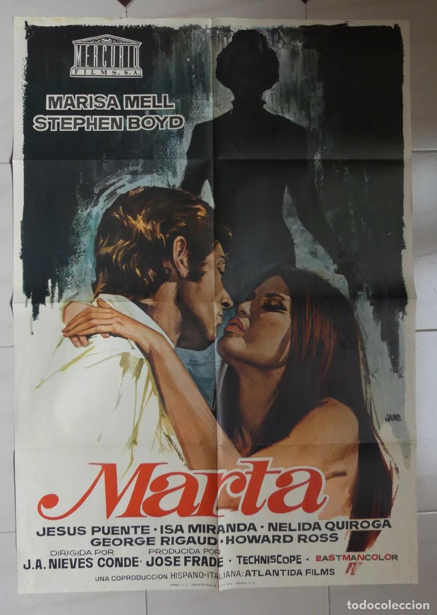 Cine: CARTEL ORIGINAL DEL FILM : MARTA ( JANO ) ( 1971 )( PAGO POR BIZUM )