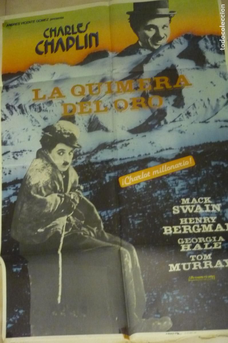Cine: cartel cine 1 x 7o la quimera del oro charles chaplin