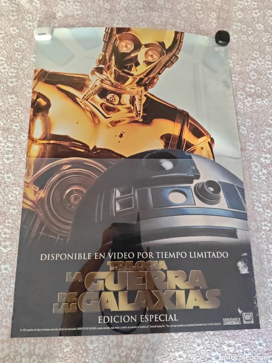Cine: LA GUERRA DE LAS GALAXIAS. Cartel lanzamiento Trilog&iacute;a VHS. 100 x 70 ctms. A&ntilde;o 1997