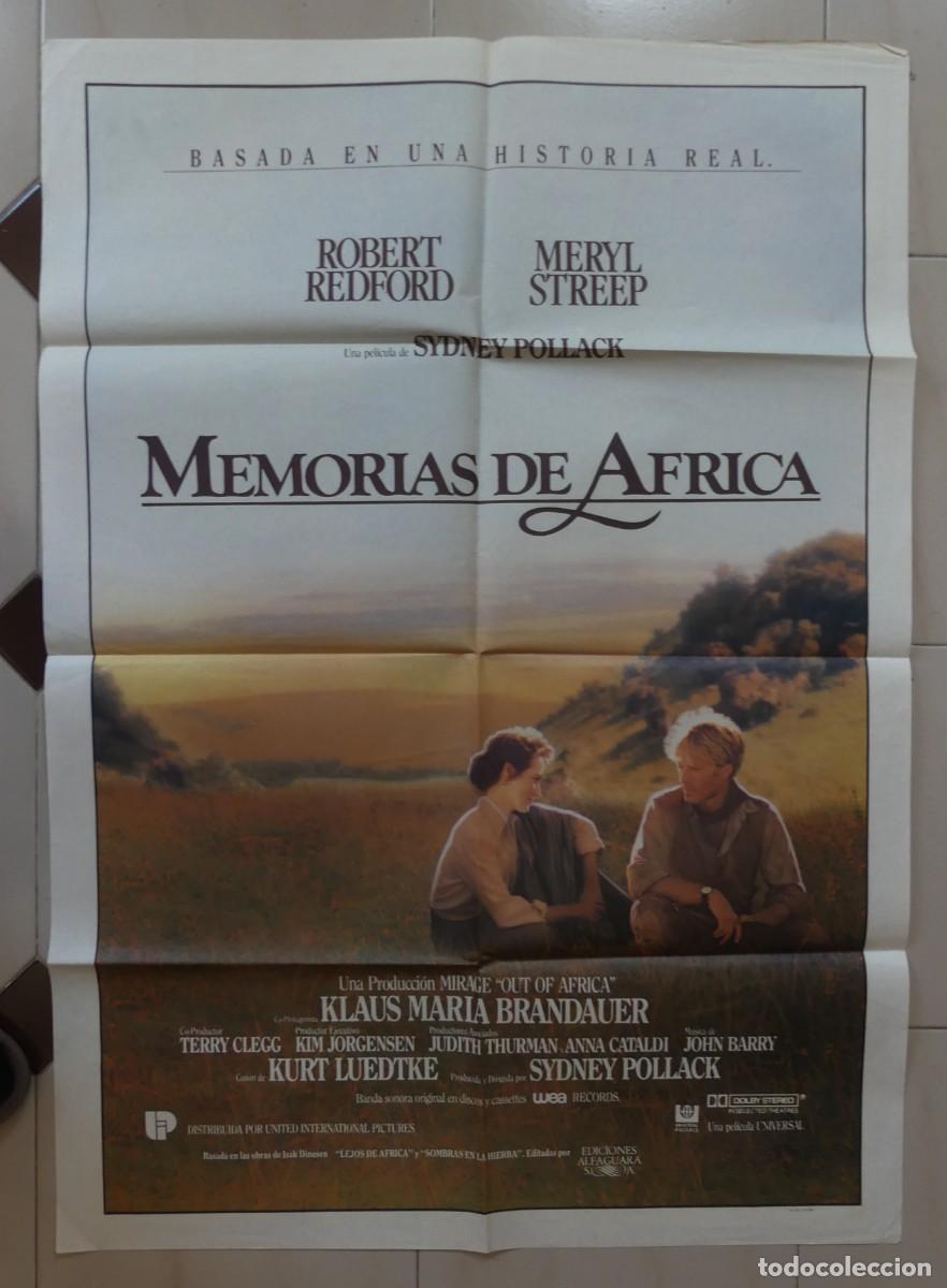 Cine: CARTEL ORIGINAL DEL ESTRENO DE MEMORIAS DE AFRICA ( ANTERIOR A LOS OSCARS( PAGO POR BIZUM