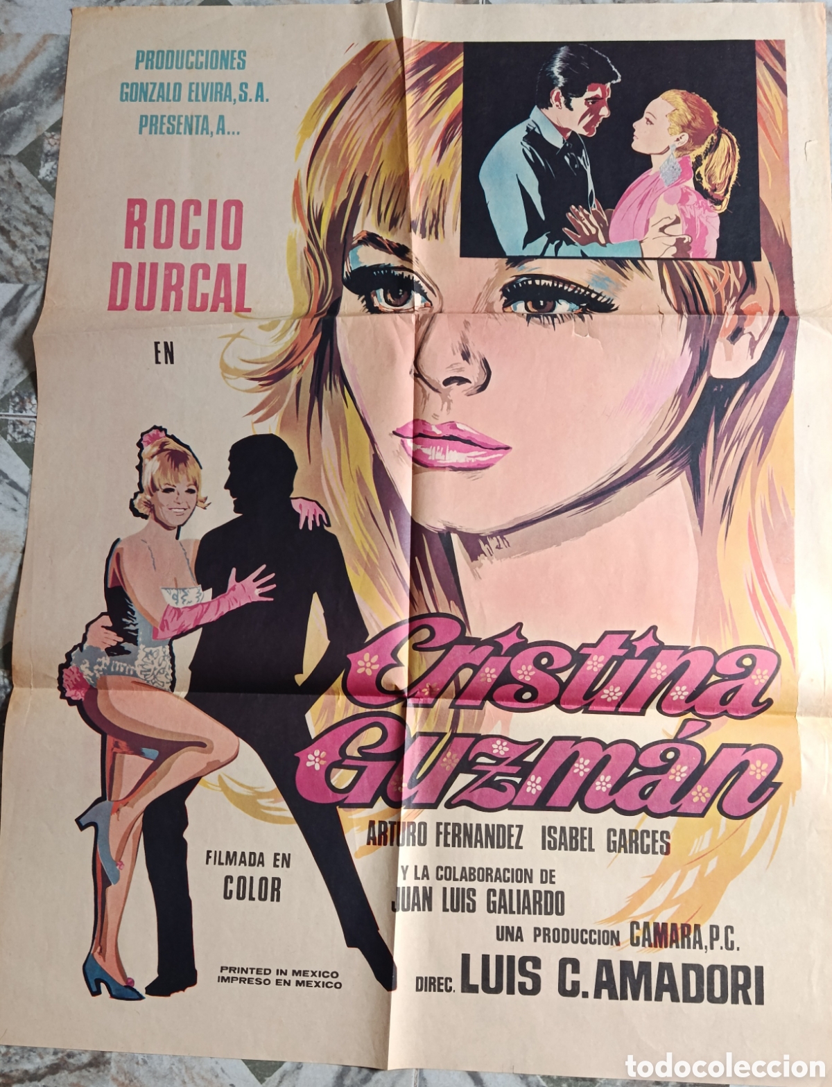 Cine: Roc&iacute;o Durcal cartel de la pel&iacute;cula Cristina Guzm&aacute;n hecho en M&eacute;xico.