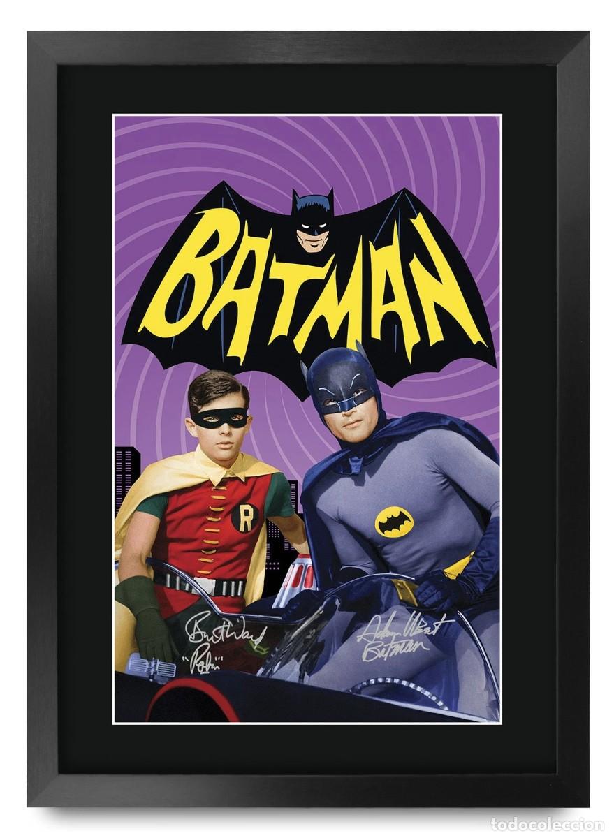 Cinema: FASTASTICO POSTER AUTOGRAFIADO ENMARCADO DE BATMAN ORIGINAL 1966 ADAM WEST