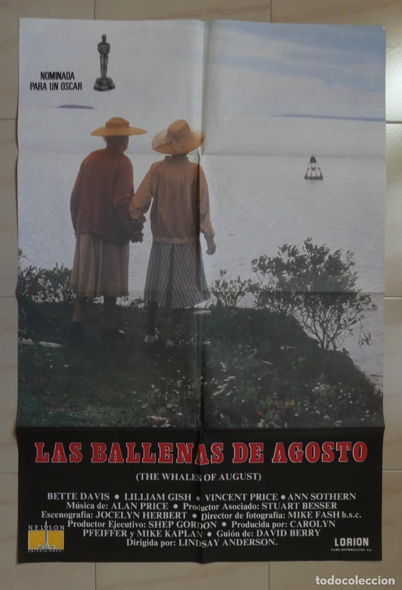 Cine: CARTEL ORIGINAL DEL FILM : LAS BALLENAS DE AGOSTO( PAGO POR BIZUM- PEDIDO MINIMO 45 EUROS )