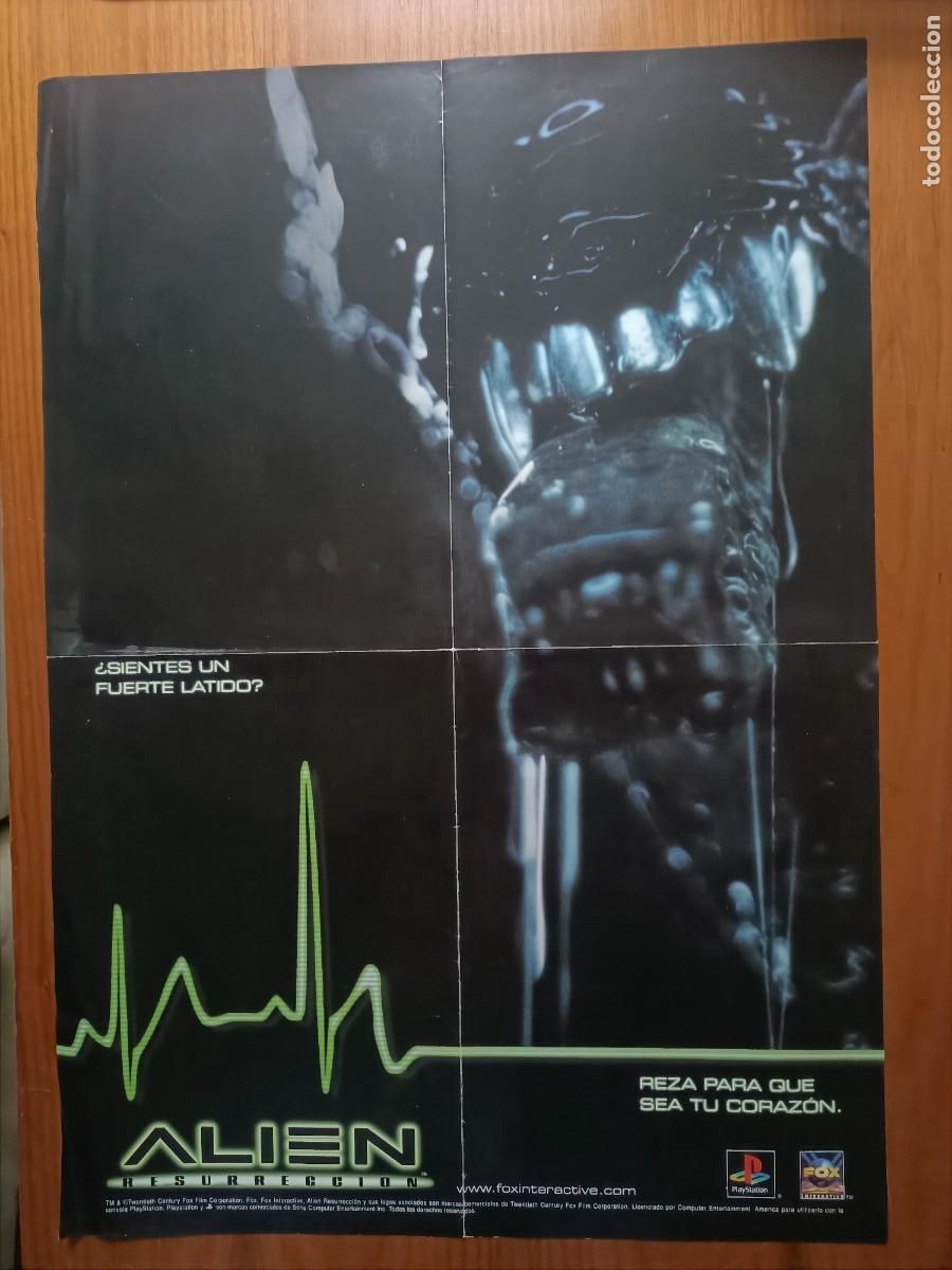 Kino: POSTER DE LA PEL&Iacute;CULA ALIEN RESURRECCI&Oacute;N. MIDE 68 X 48 CM. EST&Aacute; COMO NUEVO.