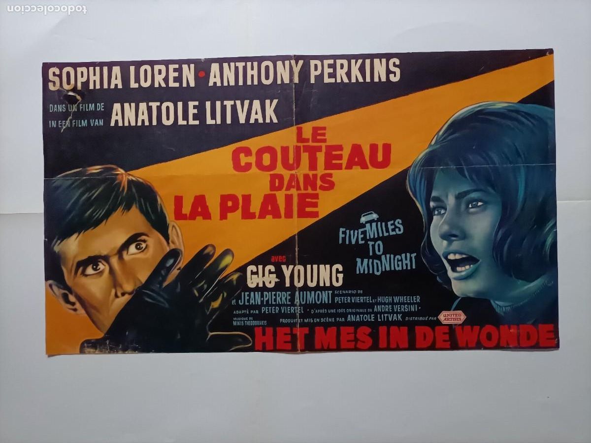 Kino: POSTER DE LA PEL&Iacute;CULA LE COUTEAU DANS LA PLAIE, (UN ABISMO ENTRE LOS DOS. 48X28 CM.