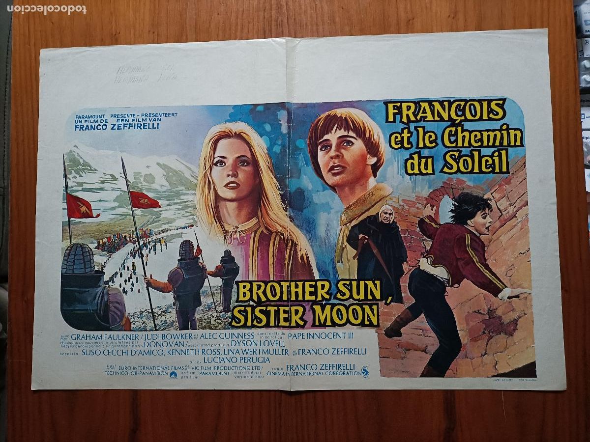 Cine: POSTER DE LA PEL&Iacute;CULA, BROTHER SUN SISTER MOON. (HERMANO SOL HERMANA LUNA) 54X37 CM