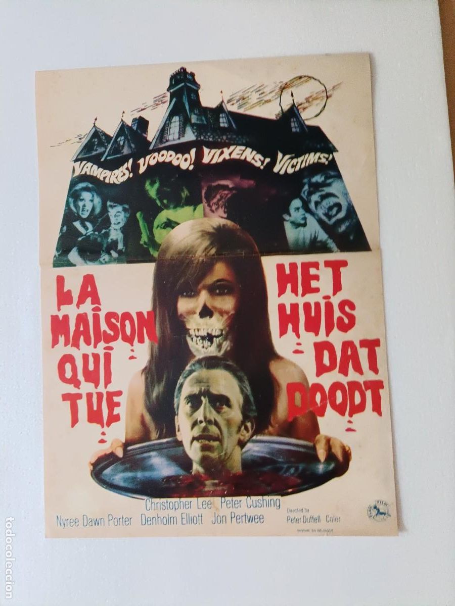 Cinema: POSTER DE LA PEL&Iacute;CULA, LA MAISON QUI TUE, (LA MANSI&Oacute;N DE LOS CRIMENES) 47x34 CM.