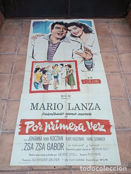 Cin&eacute;ma: SMP 2782 POR PRIMERA VEZ MARIO LANZA ZSA ZSA GABOR POSTER ORIGINAL 3 hojas 100X205 ESTRENO