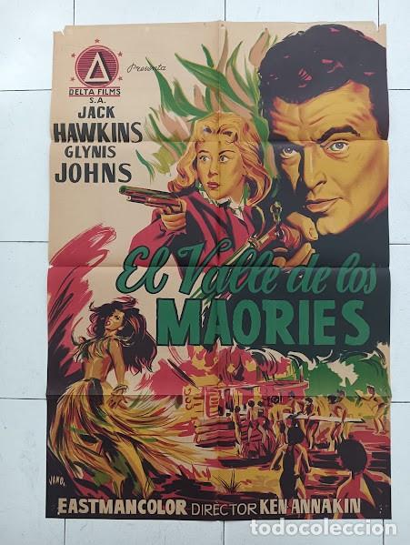 Kino: SMP 2783 EL VALLE DE LOS MAORIES JACK HAWKINS GLYNIS JOHNS JANO POSTER ORIGINAL 70X100 ESTRENO LITO