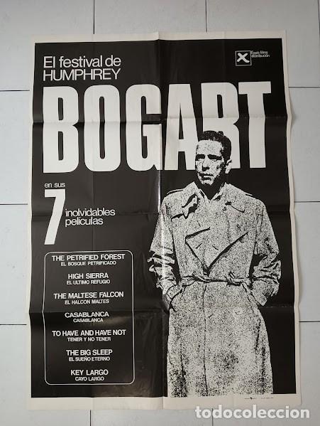 Kino: SMP 2793 HUMPHREY BOGART FESTIVAL POSTER ORIGINAL 70X100 EST CASABLANCA BIG SLEEP HALCON MALTES raro