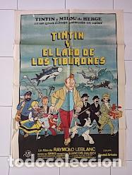 Kino: SMP 2795 TINTIN Y EL LAGO DE LOS TIBURONES HERGE POSTER ORIGINAL 70X100 ESTRENO
