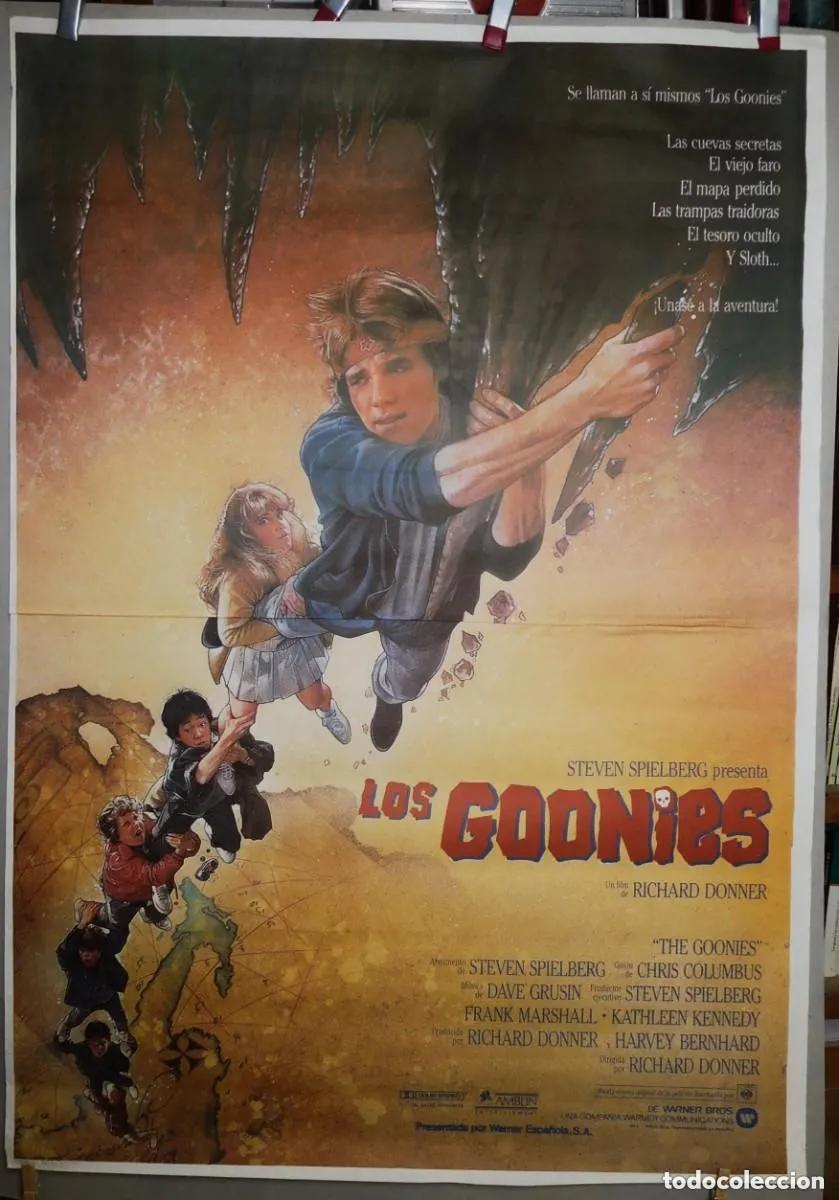 Cine: LOS GOONIES POSTER 70 X 100 PLEGAD0 MAL Y PEQUE&Ntilde;OS CORTES