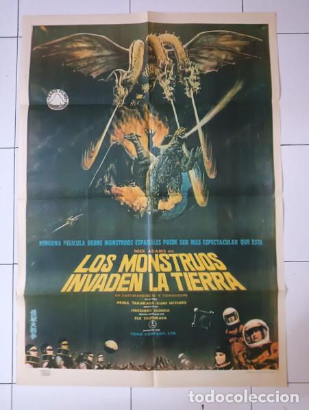 Kino: SMP 2803 GODZILLA LOS MONSTRUOS INVADEN LA TIERRA ISHIRO HONDA TOHO POSTER ORIGINAL ESTRENO 70X100