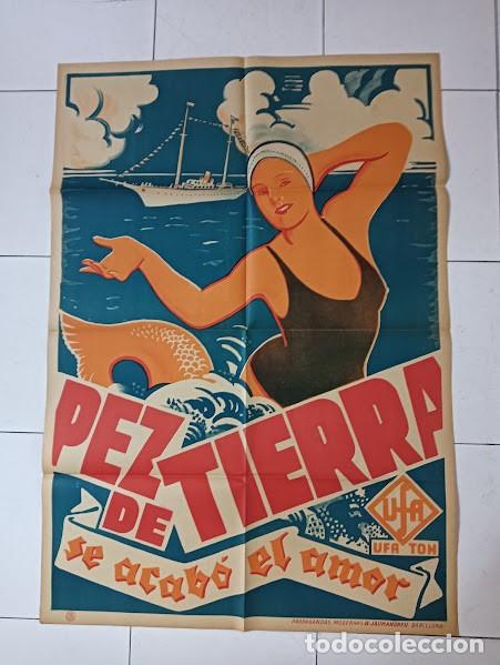 Cin&eacute;ma: SMP 2809 PEZ DE TIERRA SE ACABO EL AMOR LILIAN HARVEY UFA POSTER ORIGINAL 70X100 ESTRENO LITOGRAFIA