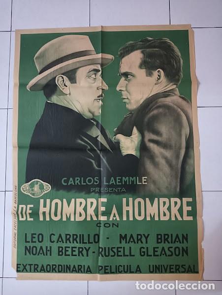 Cin&eacute;ma: SMP 2810 DE HOMBRE A HOMBRE LEO CARRILLO NOAH BEERY POSTER ORIGINAL 70X100 ESTRENO LITOGRAFIA