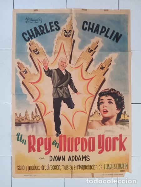 Cinema: SMP 2816 UN REY EN NUEVA YORK CHARLES CHAPLIN POSTER ORIGINAL ESTRENO 70X100