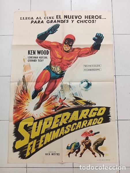 Cinema: EPX 0558 SUPERARGO EL HOMBRE ENMASCARADO KEN WOOD NICK NOSTRO POSTER ORIGINAL ARGENTINO 75X110 LITO