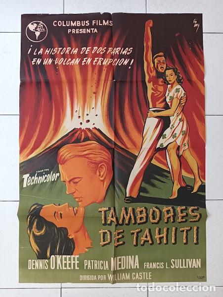 Kino: SMP 2821 TAMBORES DE TAHITI WILLIAM CASTLE PATRICIA MEDINA DENNIS O'KEEFE POSTER 70X100 ESTR LITOGRA