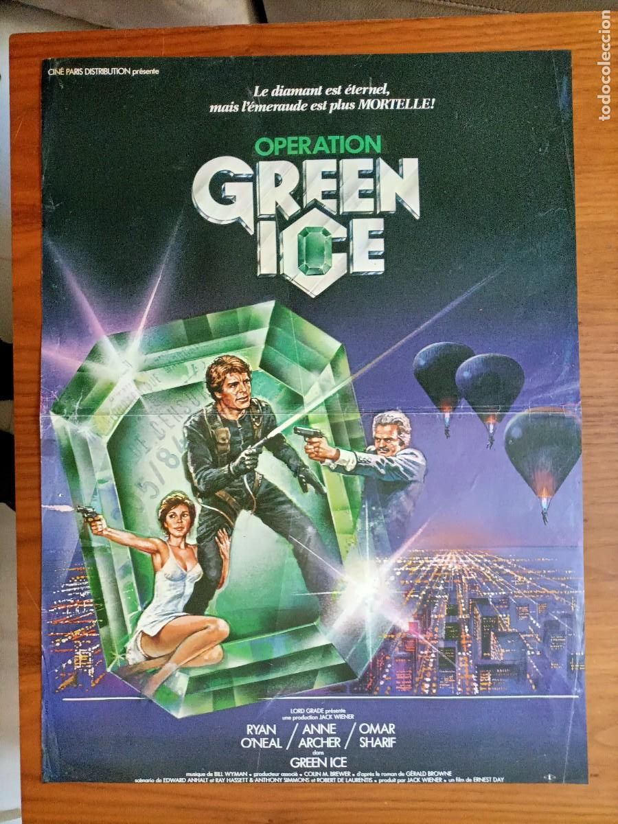 Kino: POSTER DE LA PEL&Iacute;CULA, GREEN ICE, 1981 (HIELO VERDE) RYAN O`NEAL. MIDE 52X38.CM