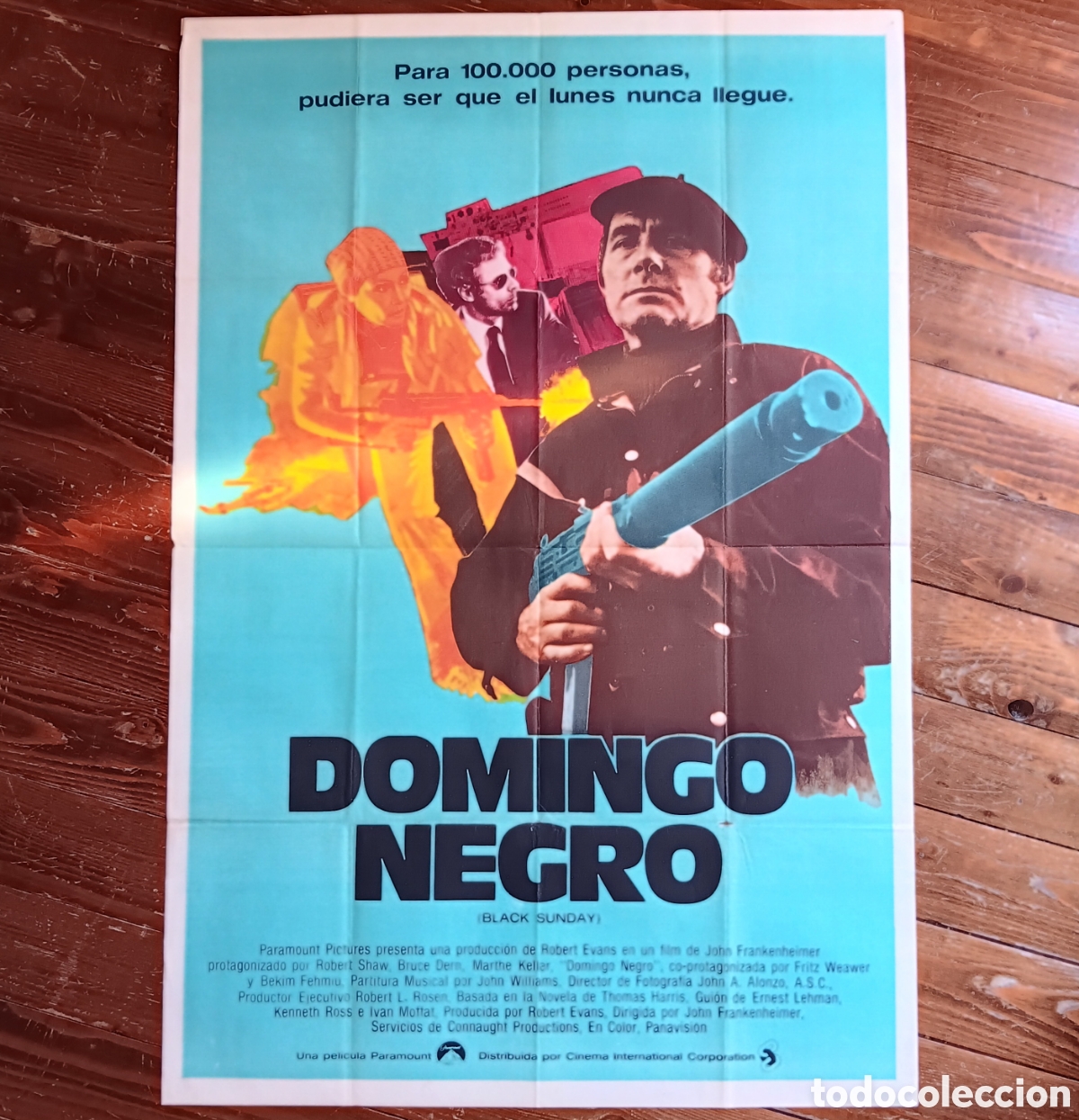 Cin&eacute;ma: DOMINGO NEGRO ( BLACK SUNDAY) CARTEL ORIGINAL ESTRENO ARGENTINA 1977 ROBERT SHAW, BRUCE DERN