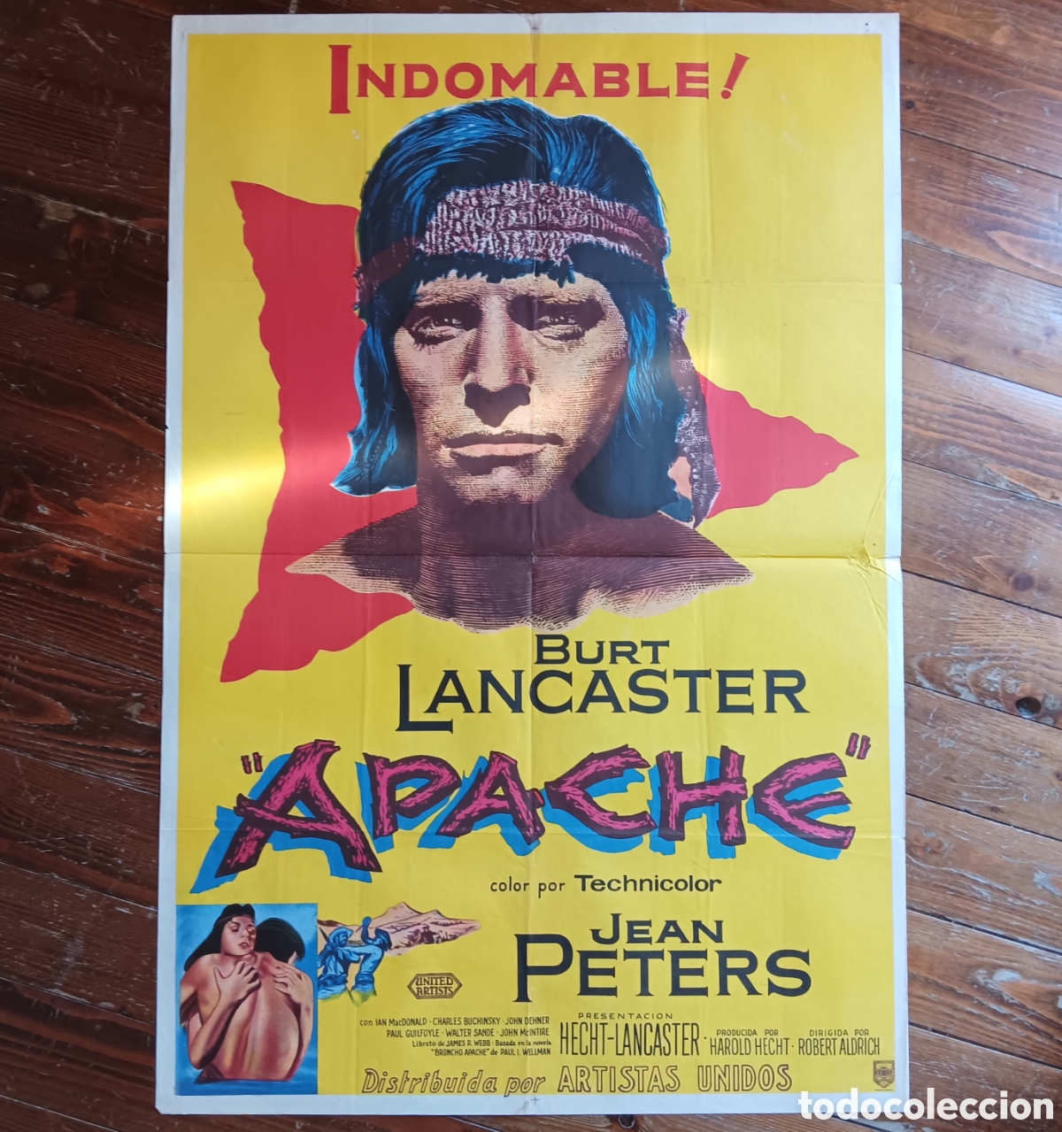 Cinema: &rdquo;APACHE&rdquo; CARTEL ORIGINAL ESTRENO ARGENTINA 1954 ROBERT ALDRICH, BURT LANCASTER