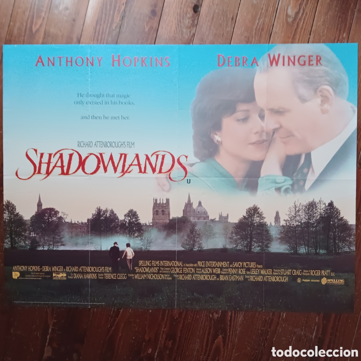 Cine: TIERRAS DE PENUMBRA (SHADOWLANDS) CARTEL ORIGINAL ESTRENO UK (QUAD) 1993 ANTHONY HOPKINS