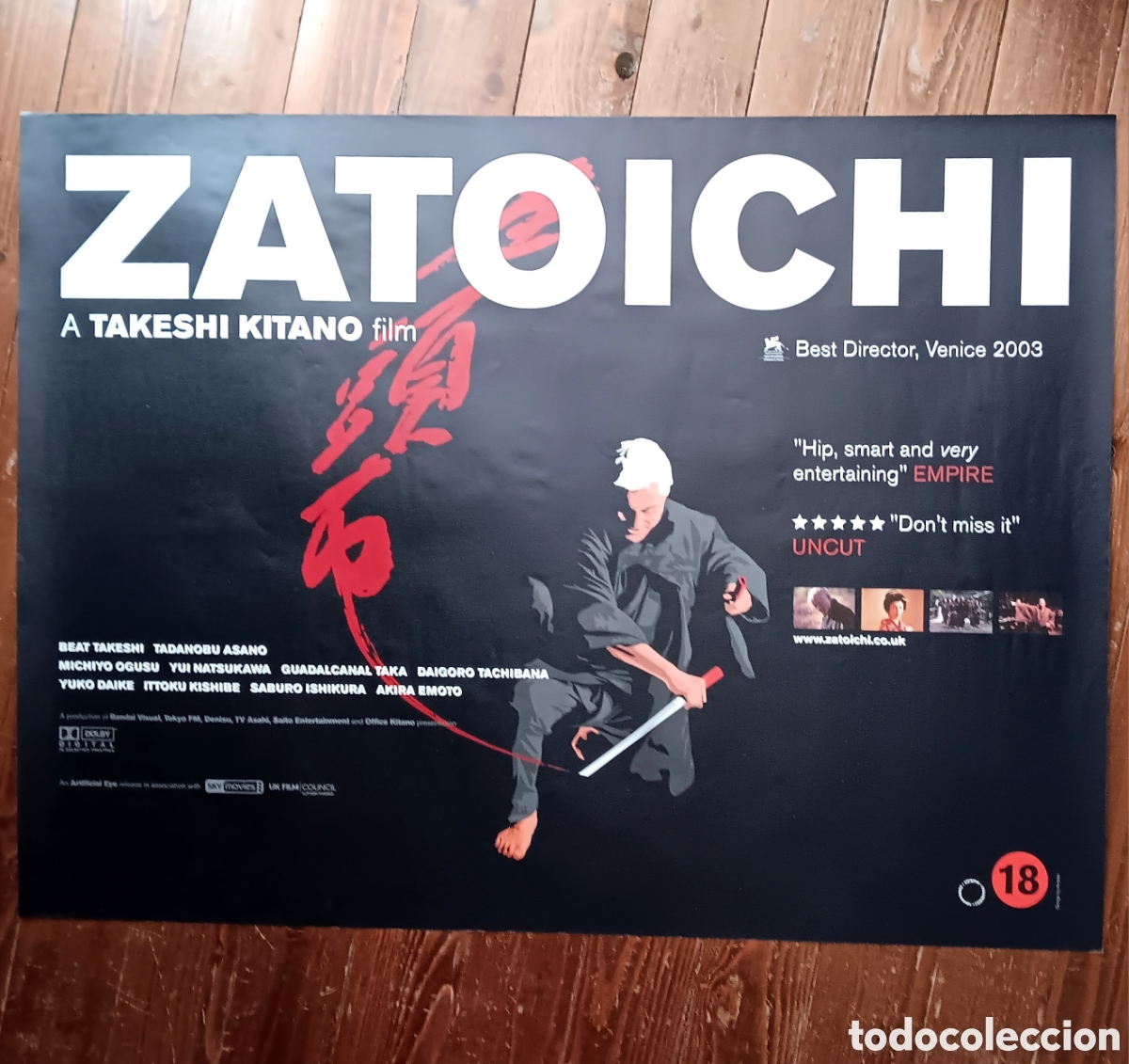 Cinema: &rdquo;ZATOICHI&rdquo; CARTEL ORIGINAL ESTRENO UK (QUAD) 2004 TAKESHI KITANO ENROLLADO