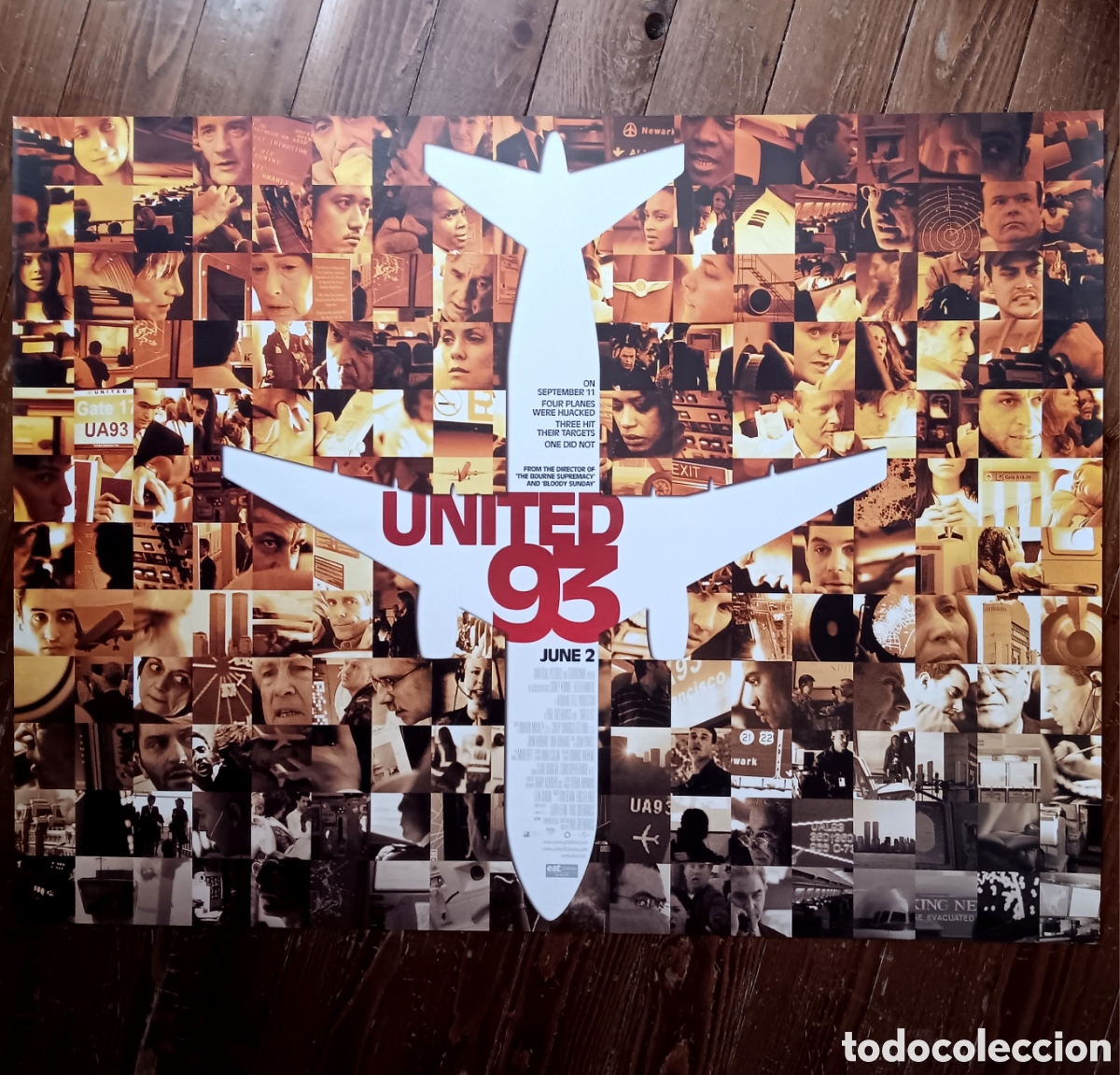 Cinema: &rdquo;UNITED 93&rdquo; CARTEL ORIGINAL ESTRENO UK (QUAD) 2006 PAUL GREENGRASS ENROLLADO
