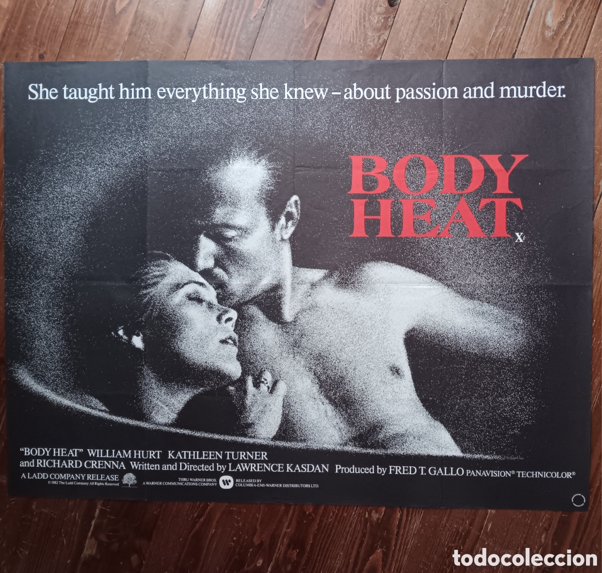 Cin&eacute;ma: &rdquo;FUEGO EN EL CUERPO&rdquo; CARTEL ORIGINAL ESTRENO UK (QUAD) 1981 WILLIAM HURT, KATHLEEN TURNER