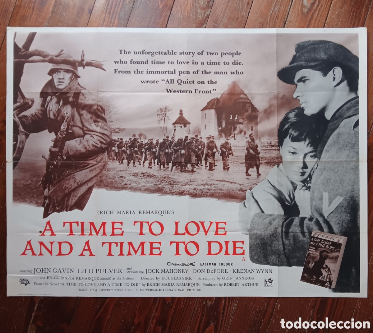 Cinema: &rdquo;TIEMPO DE AMAR, TIEMPO DE MORIR&rdquo; CARTEL ORIGINAL ESTRENO UK (QUAD) 1958 DOUGLAS SIRK, JOHN GAVIN