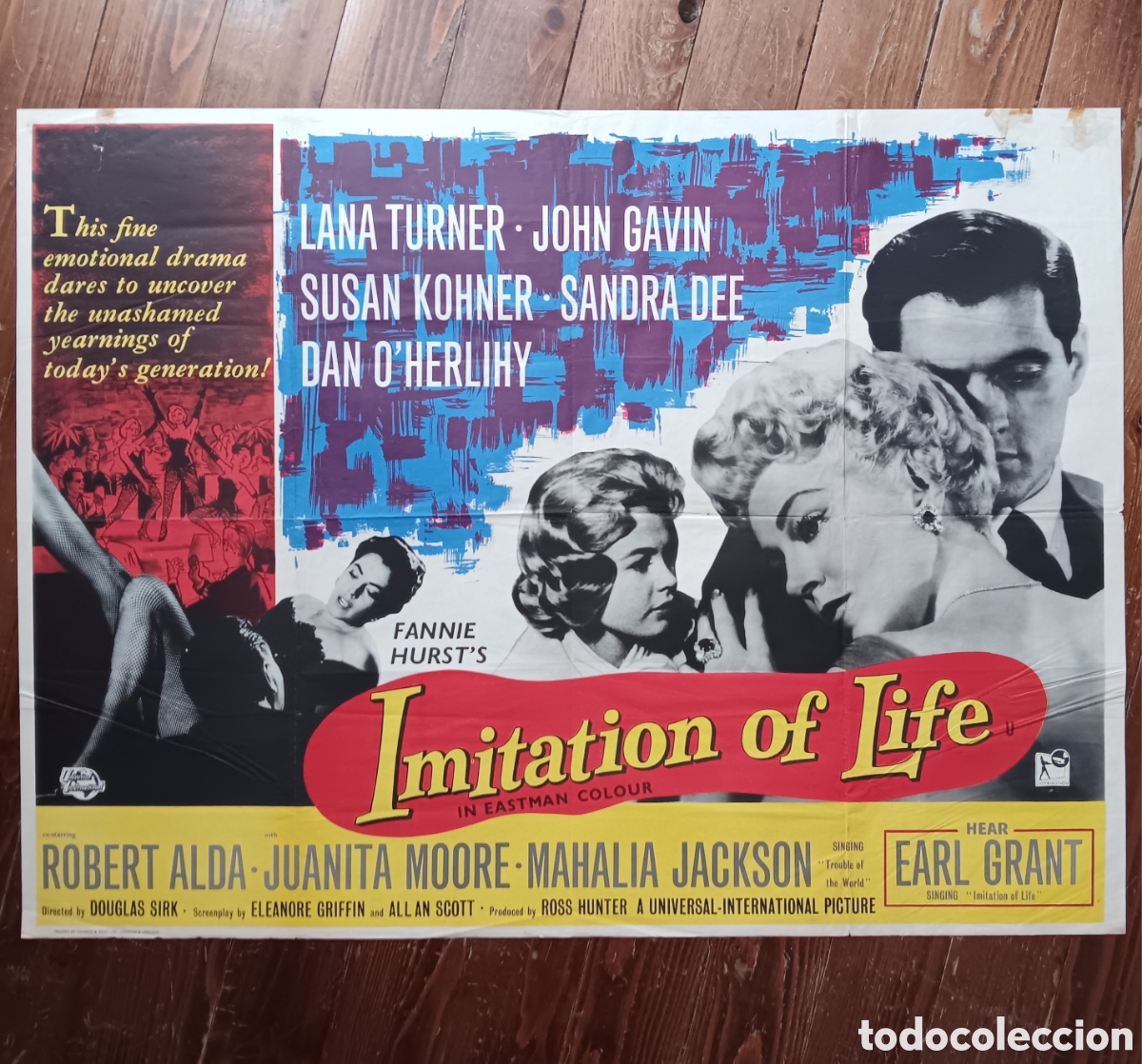 Cinema: &rdquo;IMITACI&Oacute;N A LA VIDA&rdquo; CARTEL ORIGINAL ESTRENO UK (QUAD) 1959 DOUGLAS SIRK, LANA TURNER, JOHN GAVIN