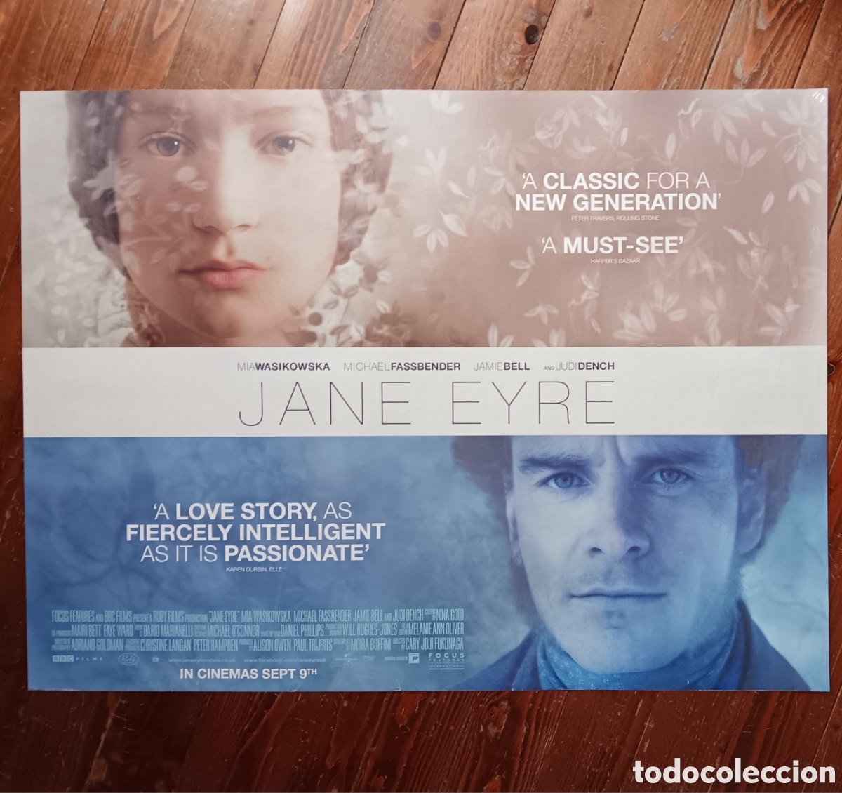 Kino: &rdquo;JANE EYRE&rdquo; CARTEL ORIGINAL ESTRENO UK (QUAD) 2011 MICHAEL FASSBENDER, MIA WASIKOWSKA ENROLLADO