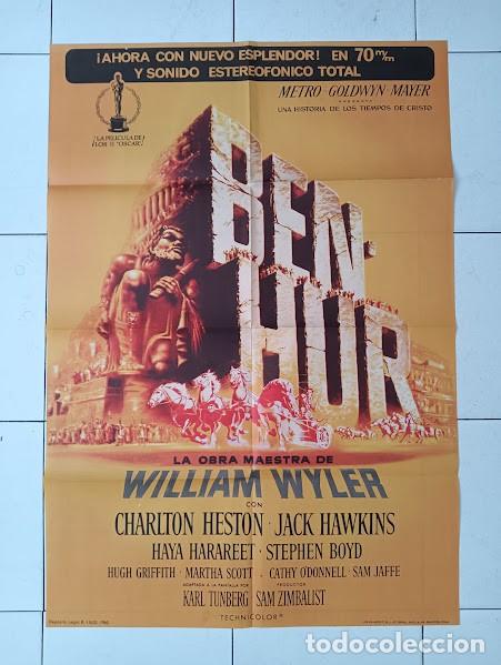 Cinema: VKD 2790 BEN HUR CHARLTON HESTON POSTER ORIGINAL 70X100 ESPA&Ntilde;OL 70 MM