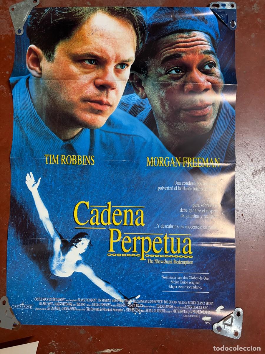 Cinema: CADENA PERPETUA - CARTEL DE CINE CON FIRMA AUT&Oacute;GRAFA DE TIM ROBBINS