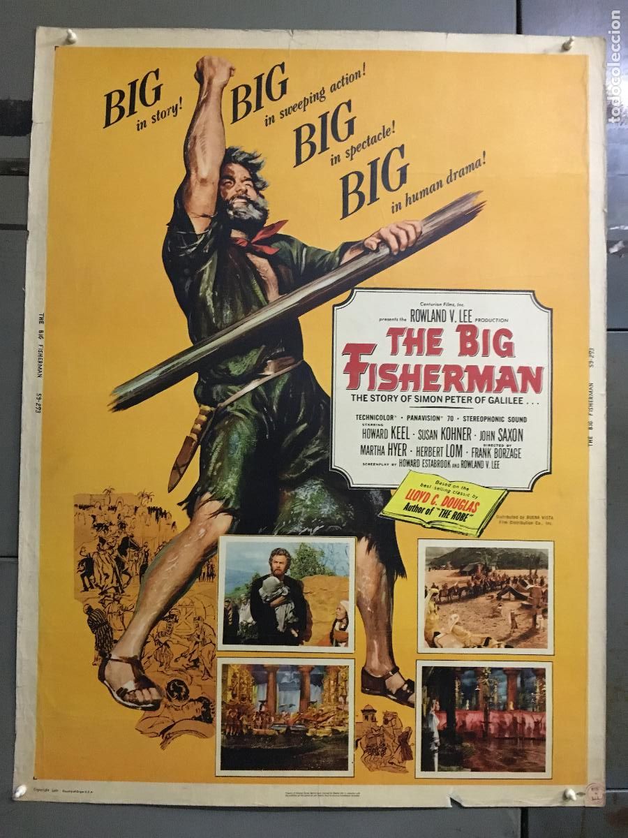 Kino: R0430 EL GRAN PESCADOR HOWARD KEEL JOHN SAXON POSTER ORIGINAL AMERICANO 76X102