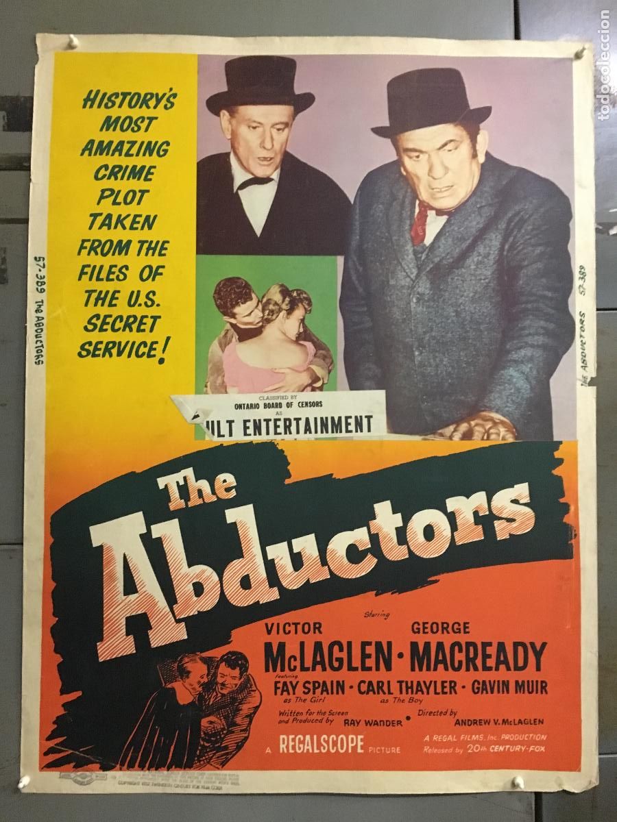 Cinema: R0431 THE ABDUCTORS VICTOR MCLAGLEN POSTER ORIGINAL AMERICANO 76X102