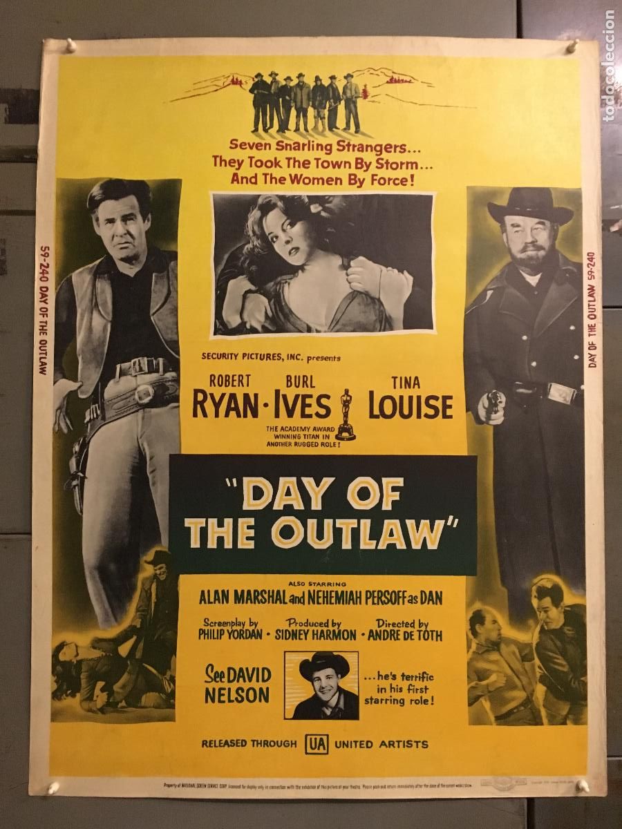 Cinema: R0433 DAY OF THE OUTLAW ROBERT RYAN BURL IVES POSTER ORIGINAL AMERICANO 76X102