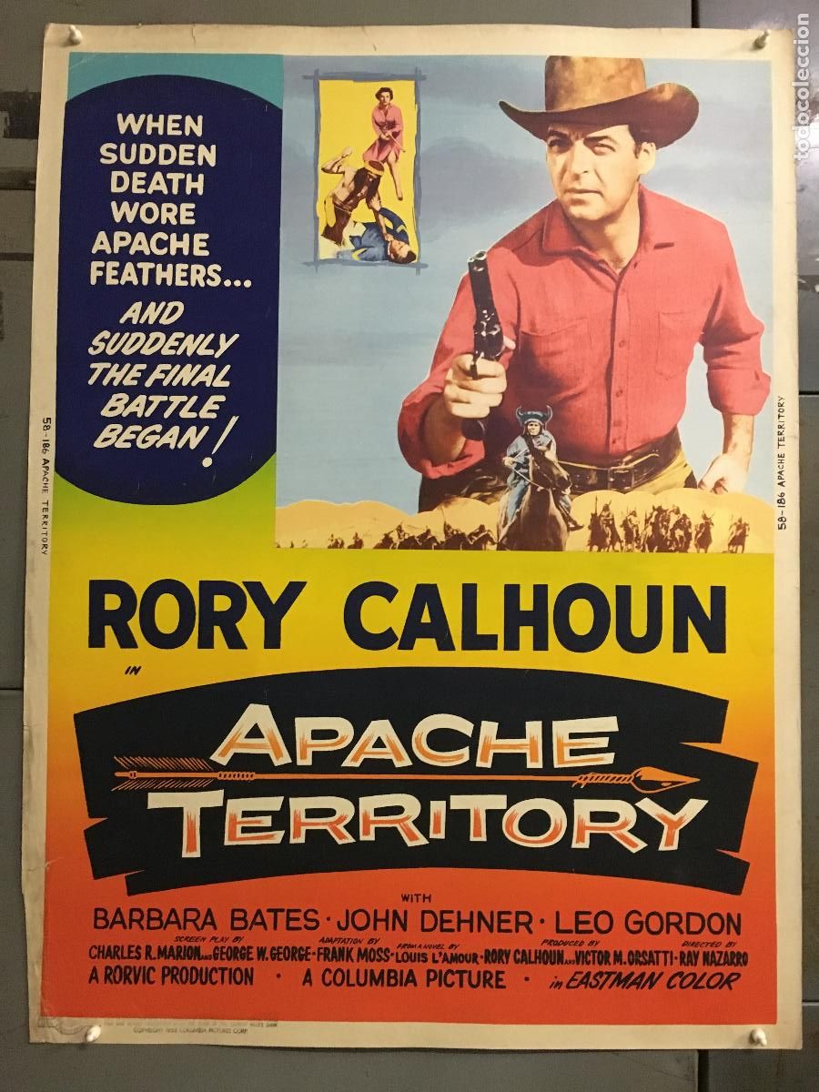 Cinema: R0435 APACHE TERRITORY RORY CALHOUN POSTER ORIGINAL AMERICANO 76X102
