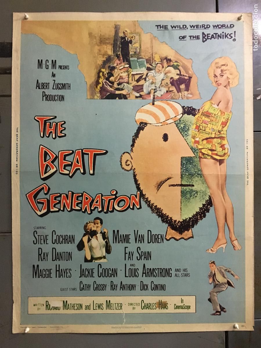 Cinema: R0441 THE BEAT GENERATION MAMIE VAN DOREN LOUIS ARMSTRONG POSTER ORIGINAL AMERICANO 76X102